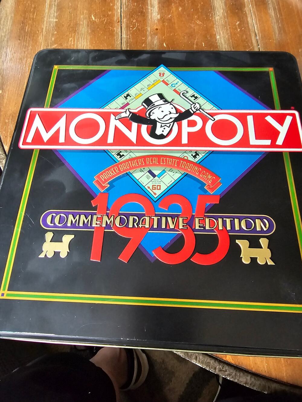 Vintage Parker Brothers 1935 Commemorative Monopoly Edition Board Game Tin Box